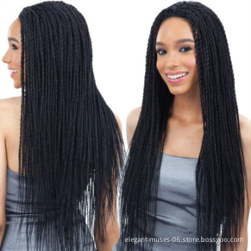 Daily Wear 30 Inch Synthetic Straight Box Braids Cosplay Wig for Black Women Synthetic Twist Braids Hair Braided Lacefront Wigs
